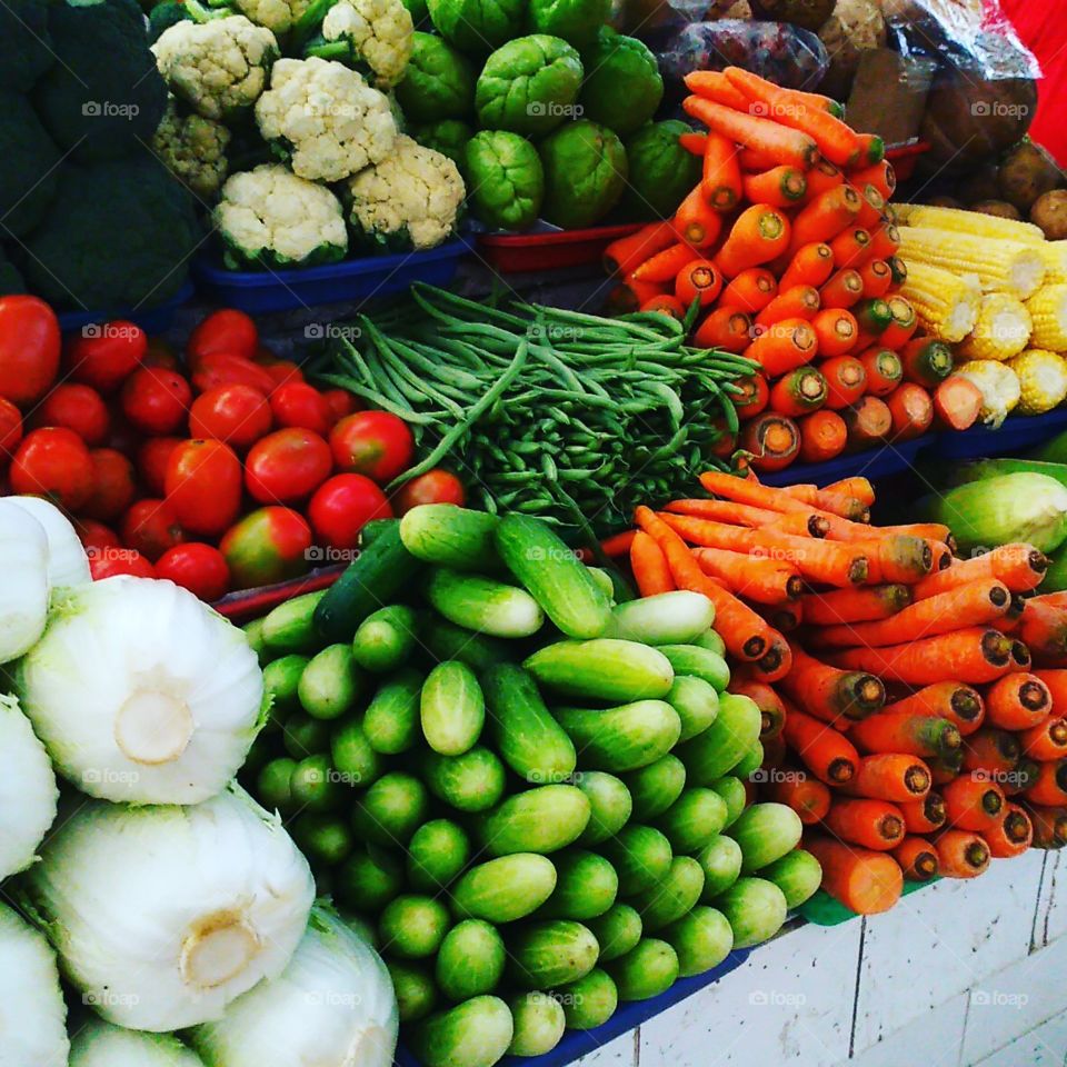 fresh vegetable in modern market Tangerang City, Indonesia