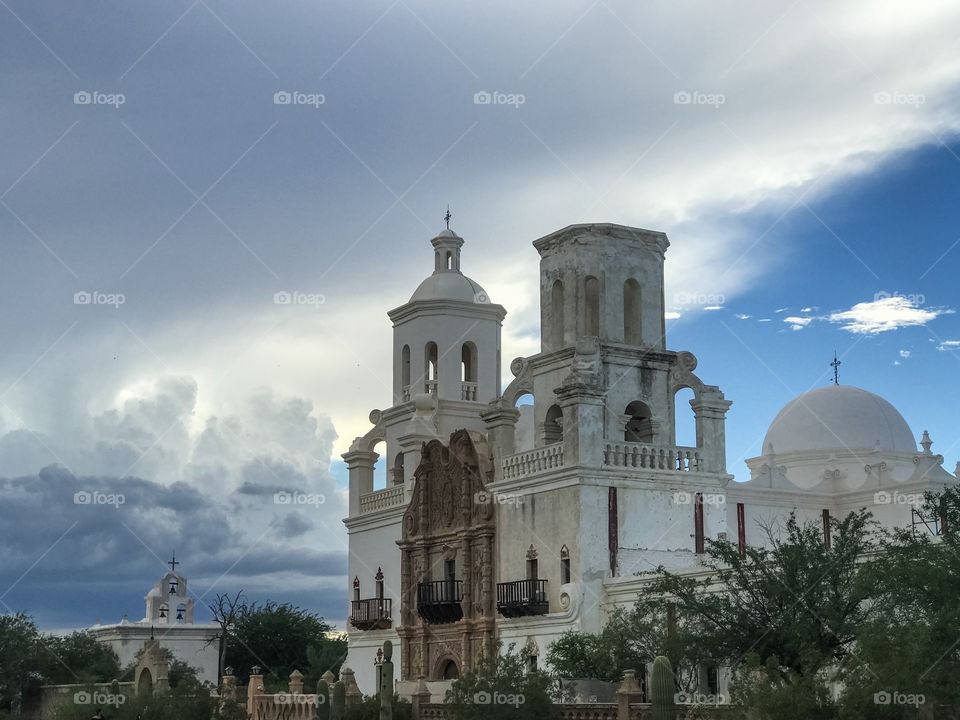 Buildings/Landmarks - Historic Mission San Xavier Del Bac South of Tucson, Arizona.