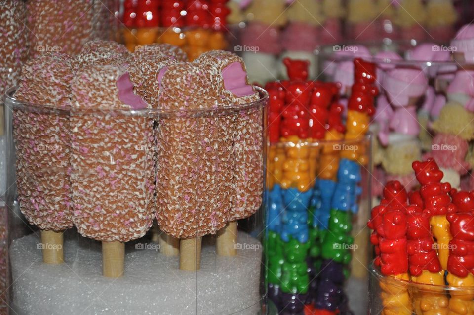 Colorful candies and ice creams pens 