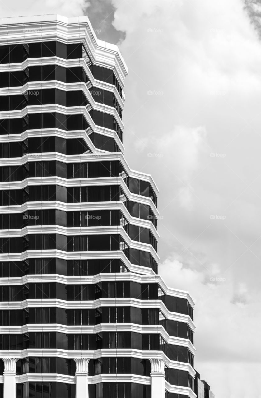 Black and white of building exterior background