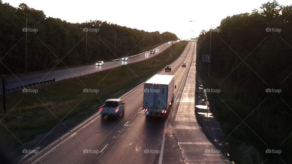 Highway at dusk