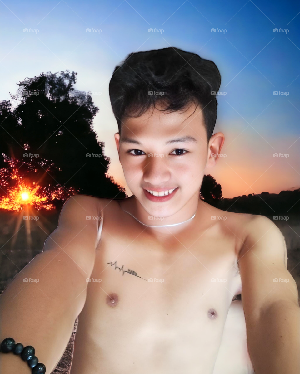 Beautiful Asian Sunset Scene