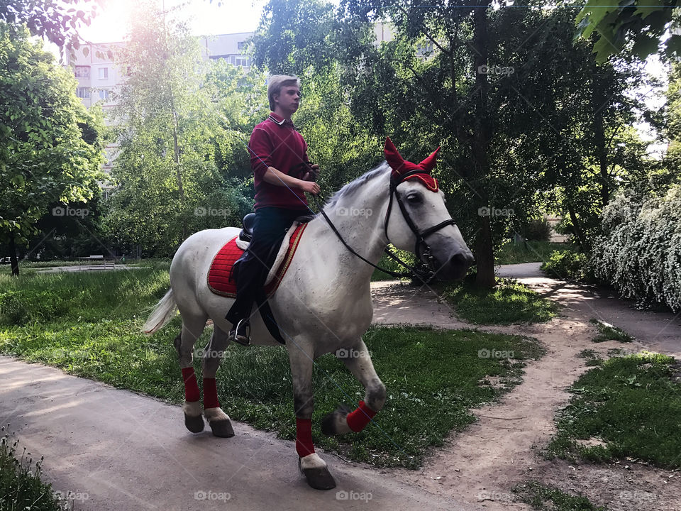 Riding a horse 