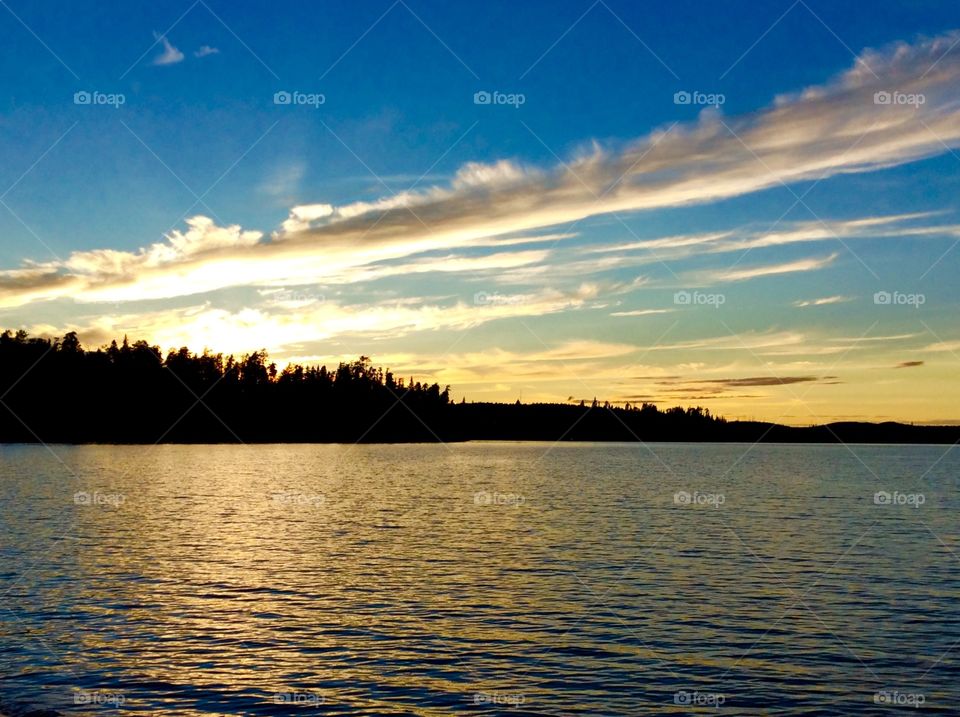 Sunset on Watabeag Lake