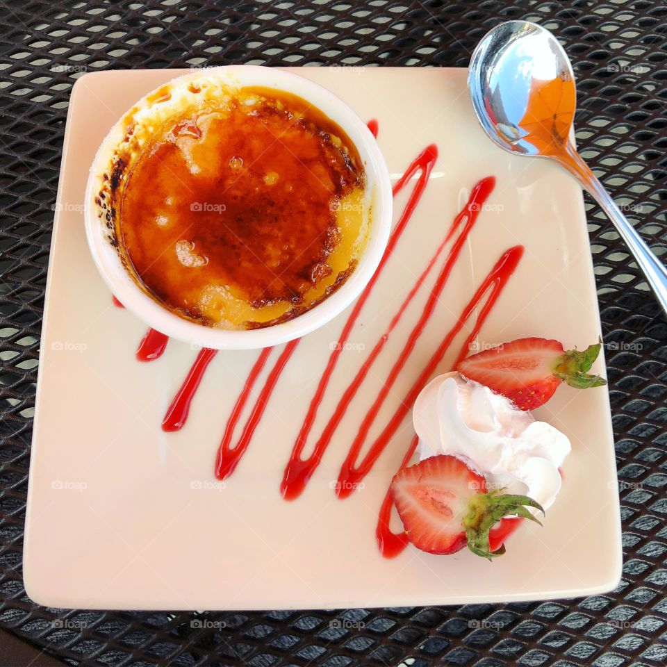 Delicioud dessert I had at a restaurant. The colors in it are amazing, and the flavor was fantastic too!