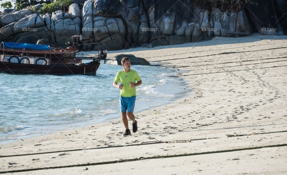 Morning jogging at Beautiful island ... koh lipe Thailand