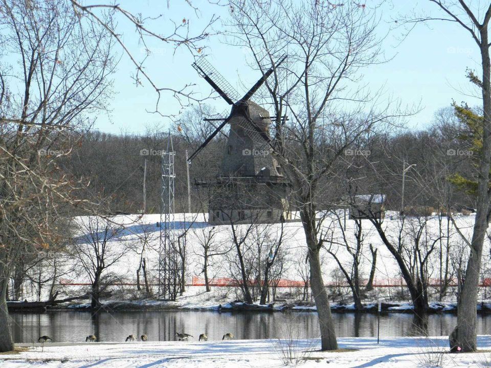 Windmill in winter