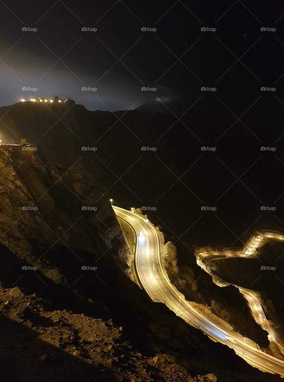 Night View in taif Mountain