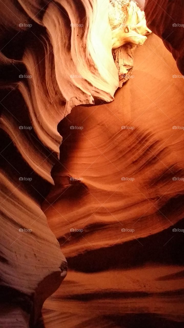 Low angle view of antelope canyon