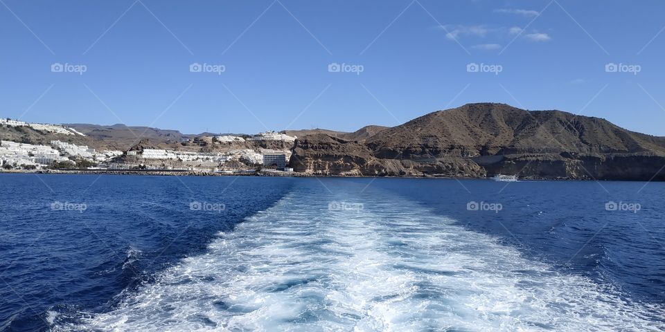 Grande Canaria, landscape from boat