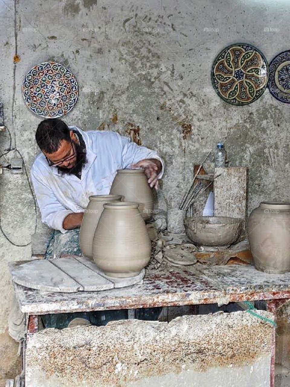 Pottery in making