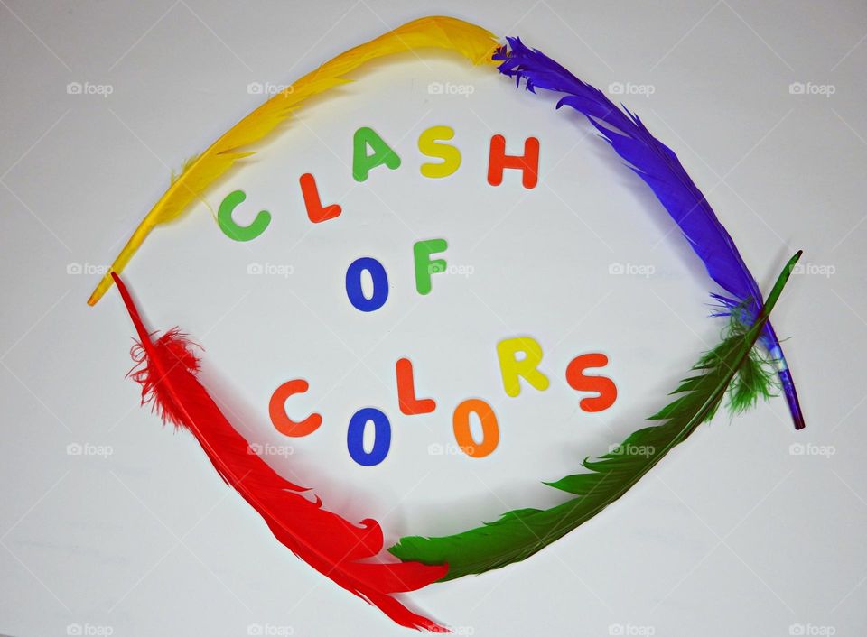 Clash of colors - a state of conflict between colors -colors that clash with one another