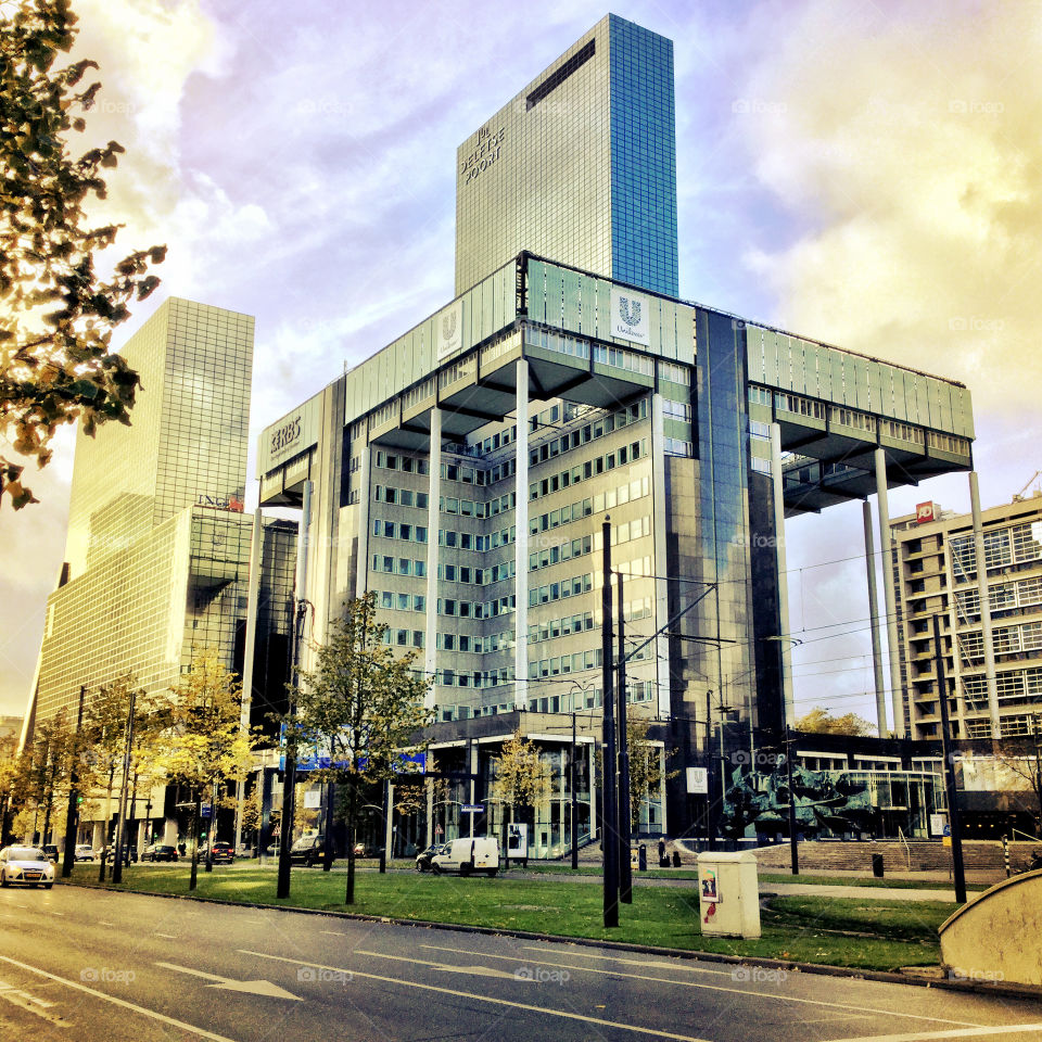 Architecture of center in Rotterdam 