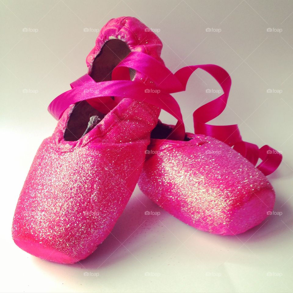 Pink Glitter Ballet Shoes. Pink ballet shoes