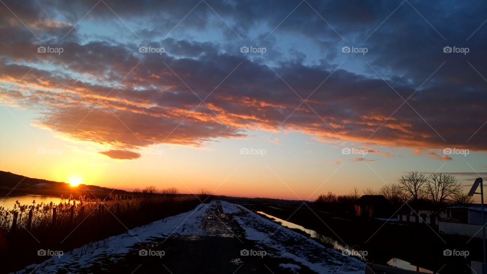 The end of the day in the village