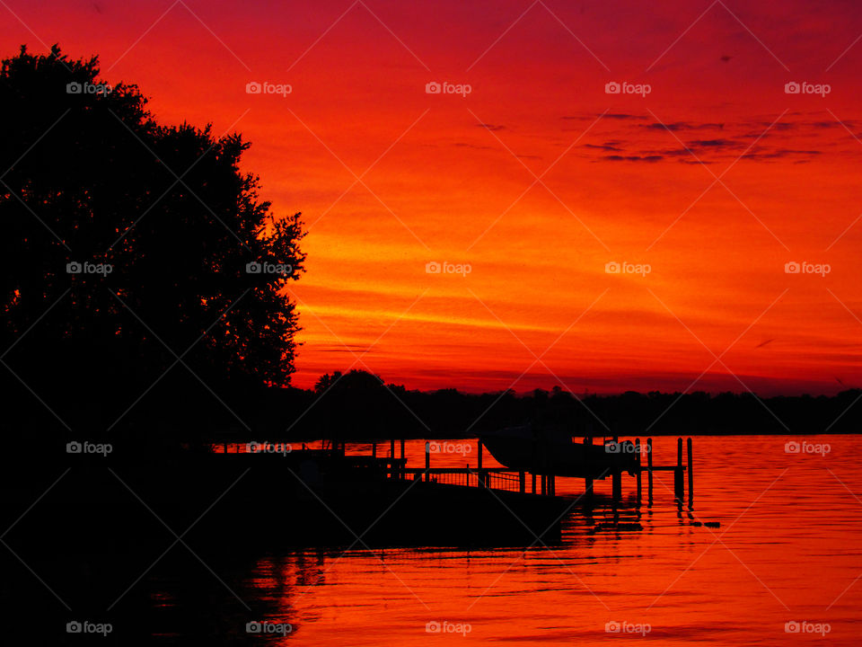 Orange Sunrise. Lakeside in New  Baltimore