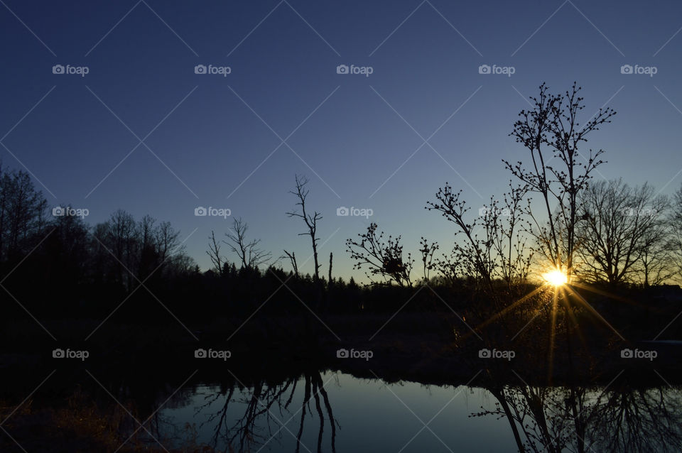 beautiful winter sunset