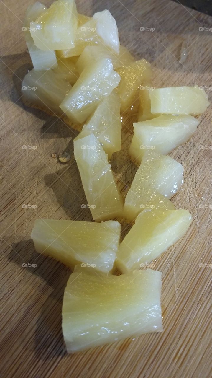 Pineapple on cutting board