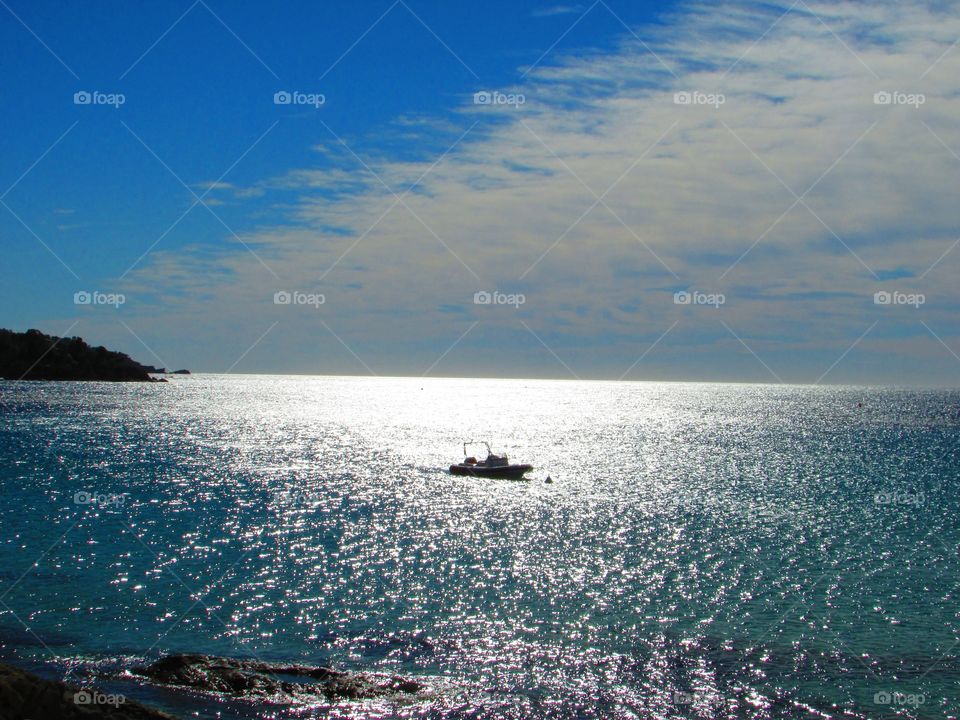 Sun reflection over the sea