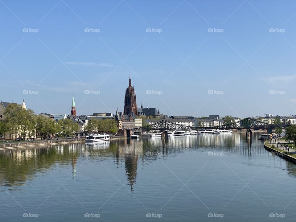 Frankfurt with Dome and River Main 