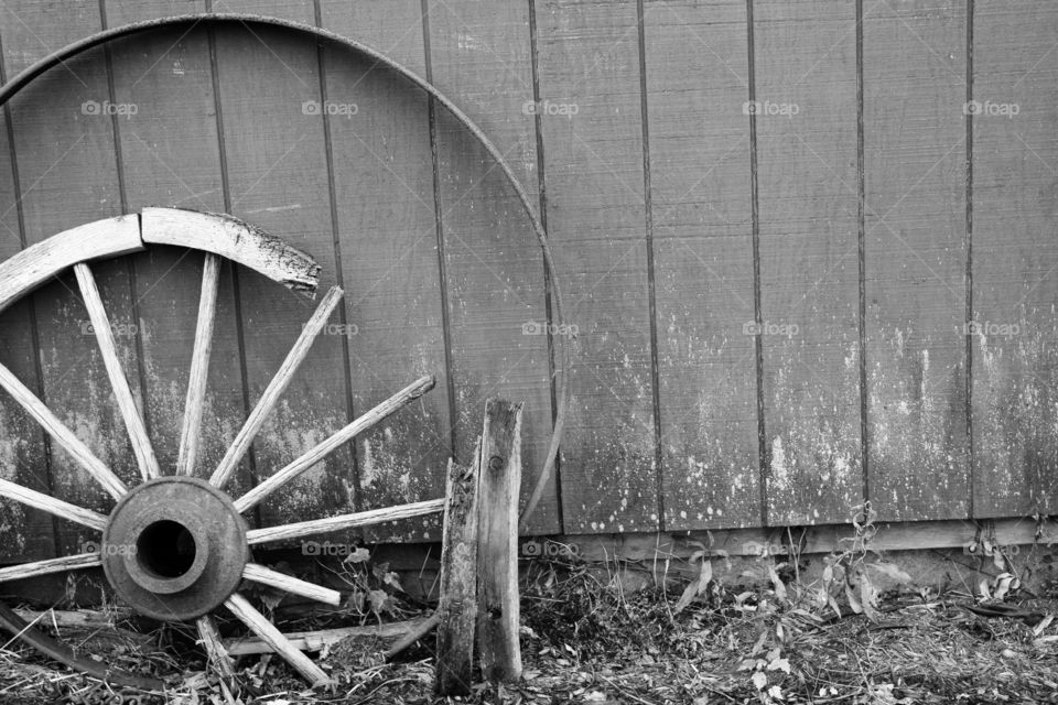 View of old broken tire