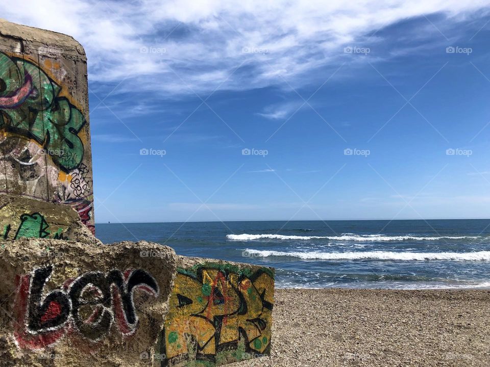 Street art on the beach 