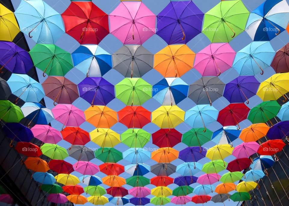 Colorful umbrella sky
