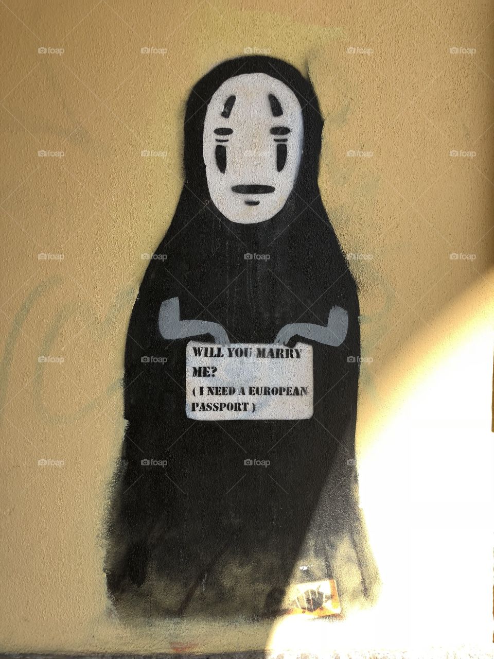 Will you marry me? Graffiti art 