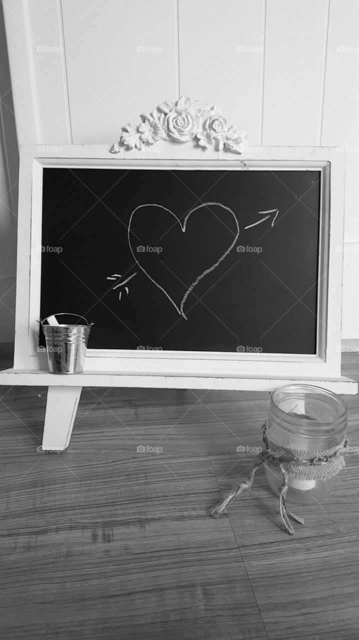 chalkboard heart black and white