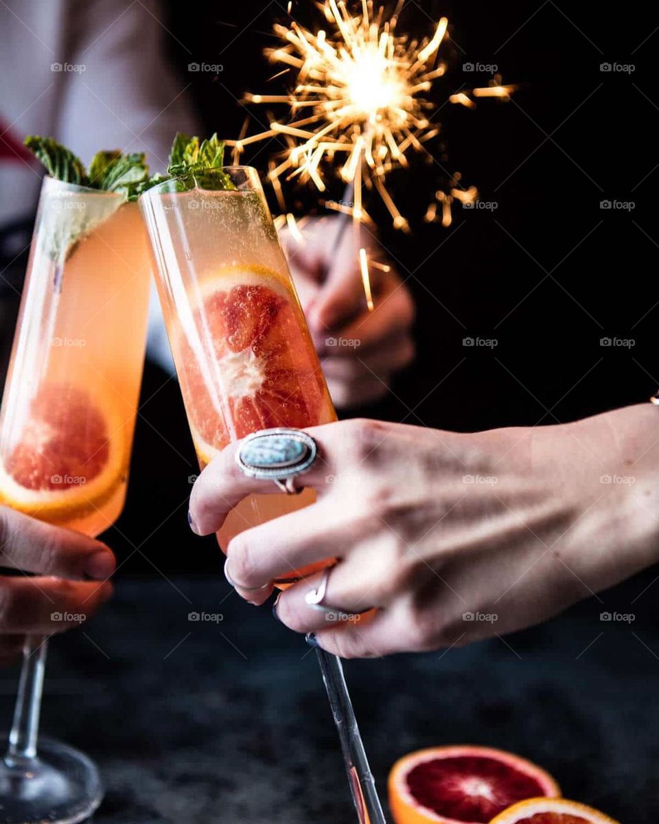 Blood orange champagne mule