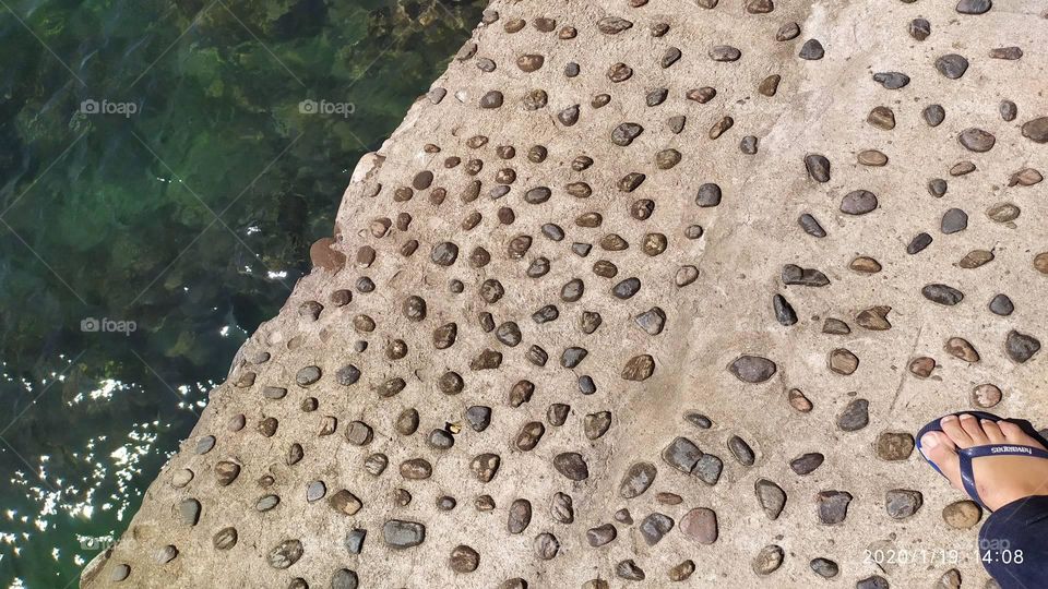 stone pier in the bay of all saints Salvador Brahia Brazil