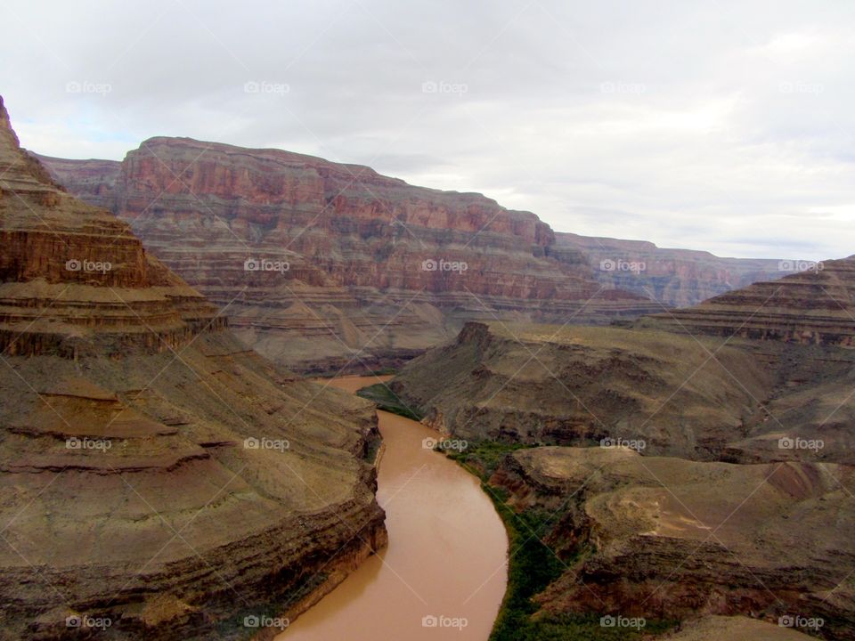 A view of the Grand Canyon from the air. 