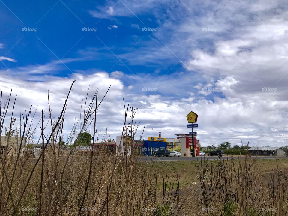 Isolated roadside food store 