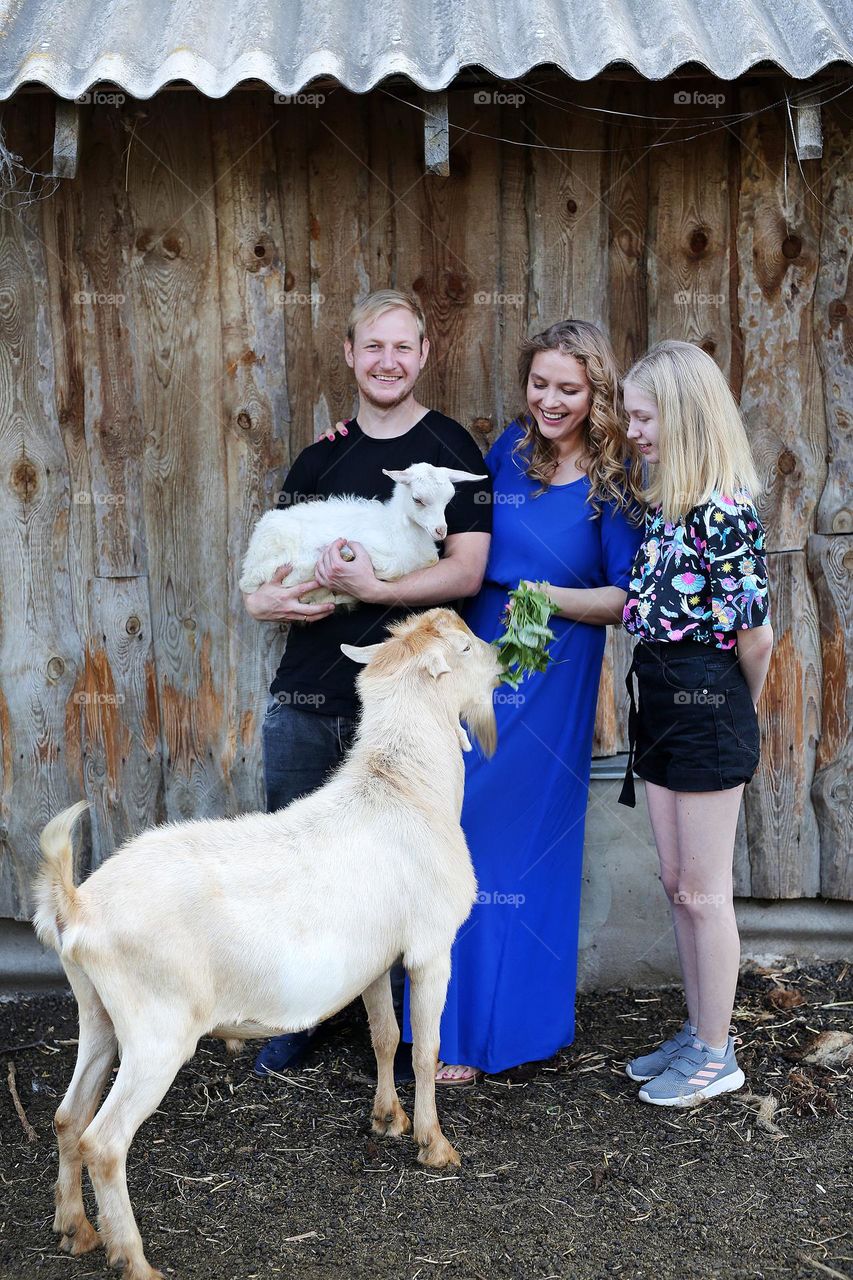 Countryside, beautiful family 