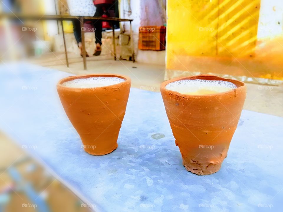 Tea in Kullahad(cups made of mud)