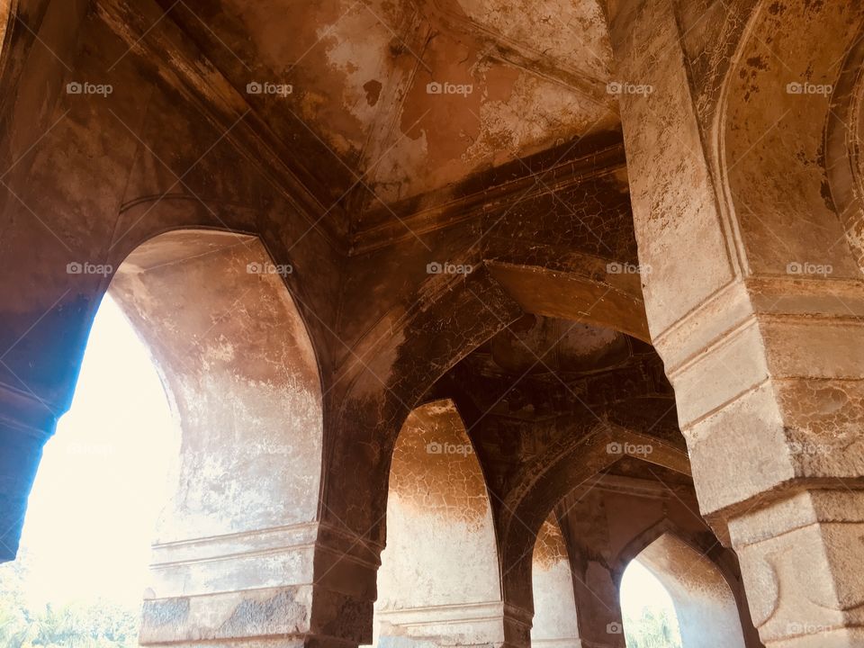 Ancient architecture in New Delhi, India.