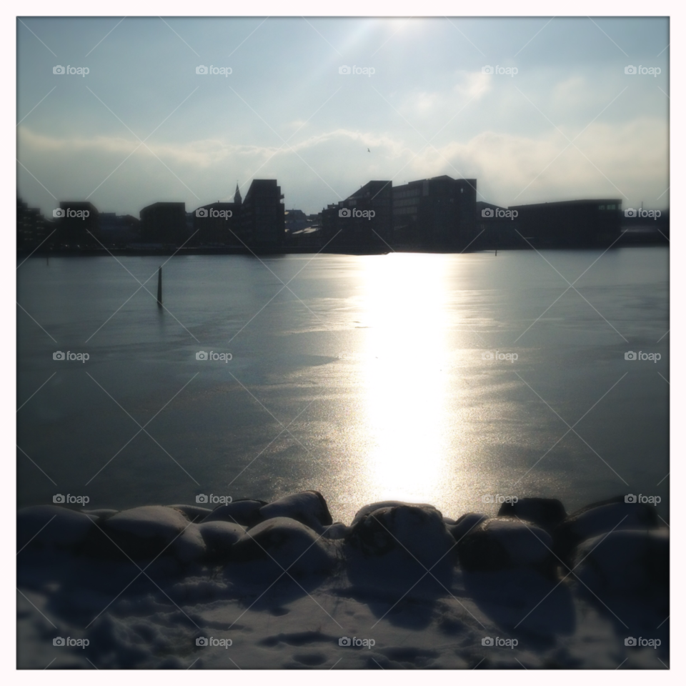 snow winter sky sunny by pellepelle