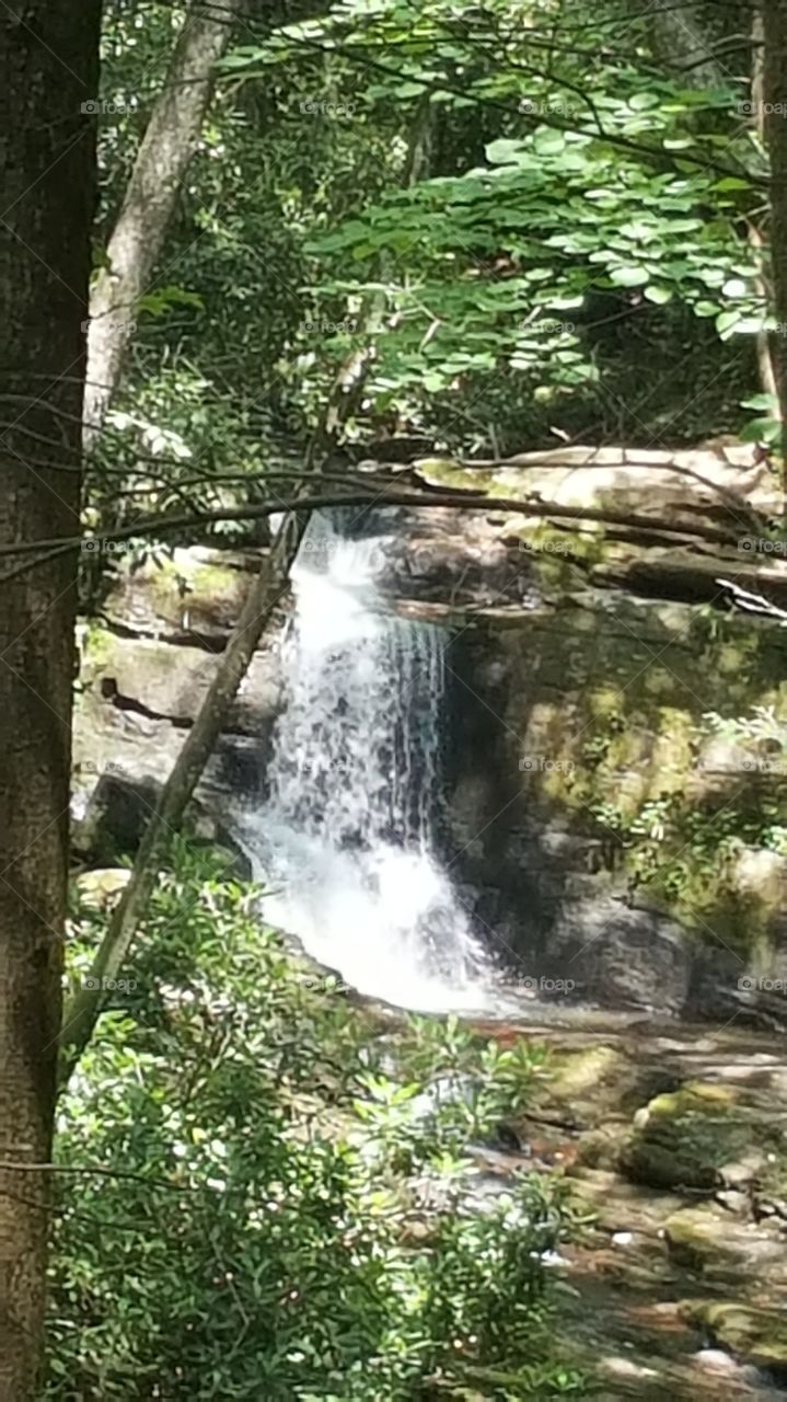 beautiful waterfall on the Chattanooga river in the northeastern part of Georgia