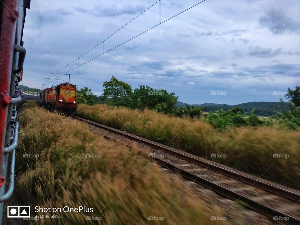 Train ...... Am on the way to my home.....