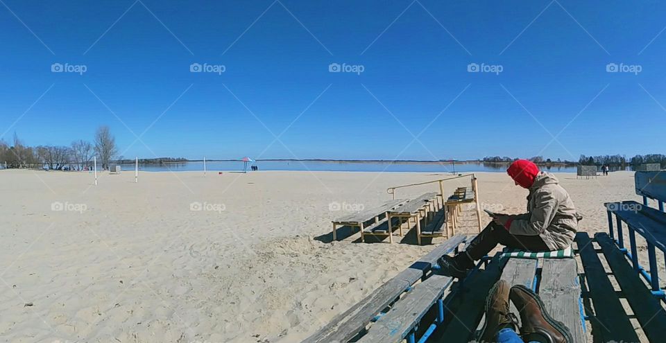 beach on the Dnieper river