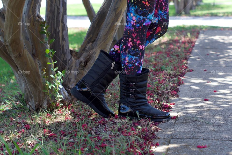 Totes boots in nature
