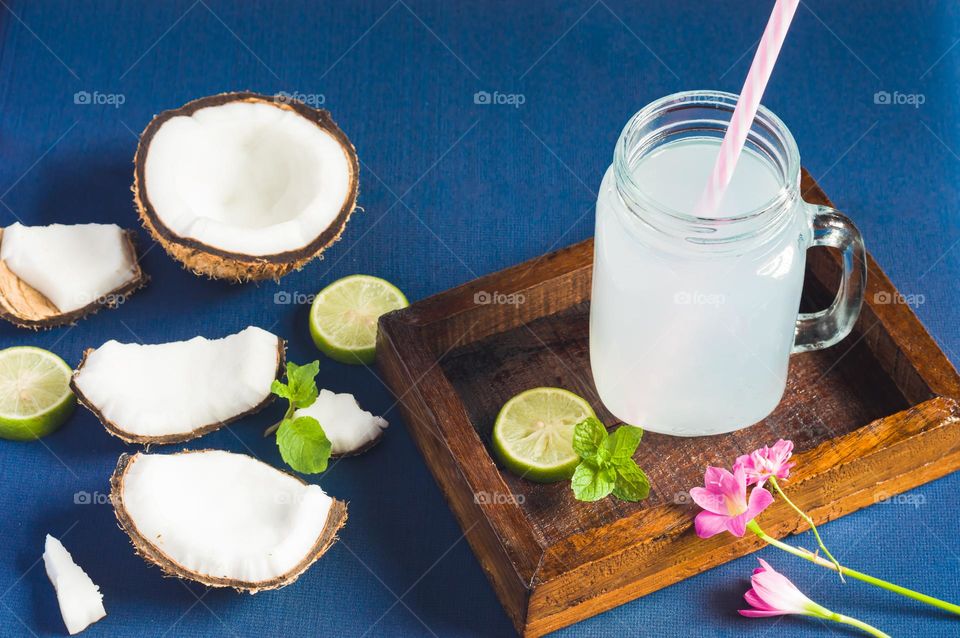 Healthy coconut water.