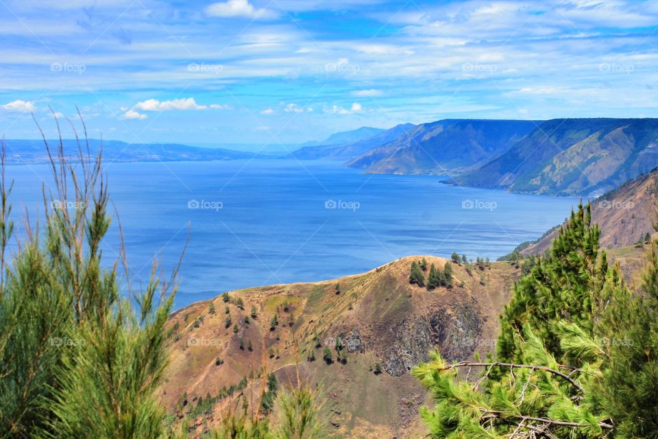 beautiful landscape of Lake Toba the biggest lake from North Sumatra,Indonesia