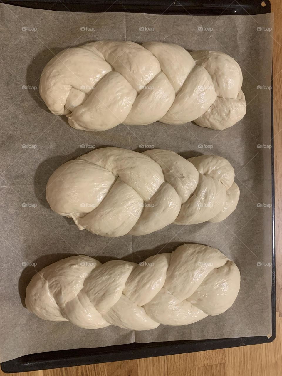 Braided dough for Chala bread