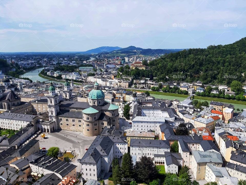 Austrian city viewed from above