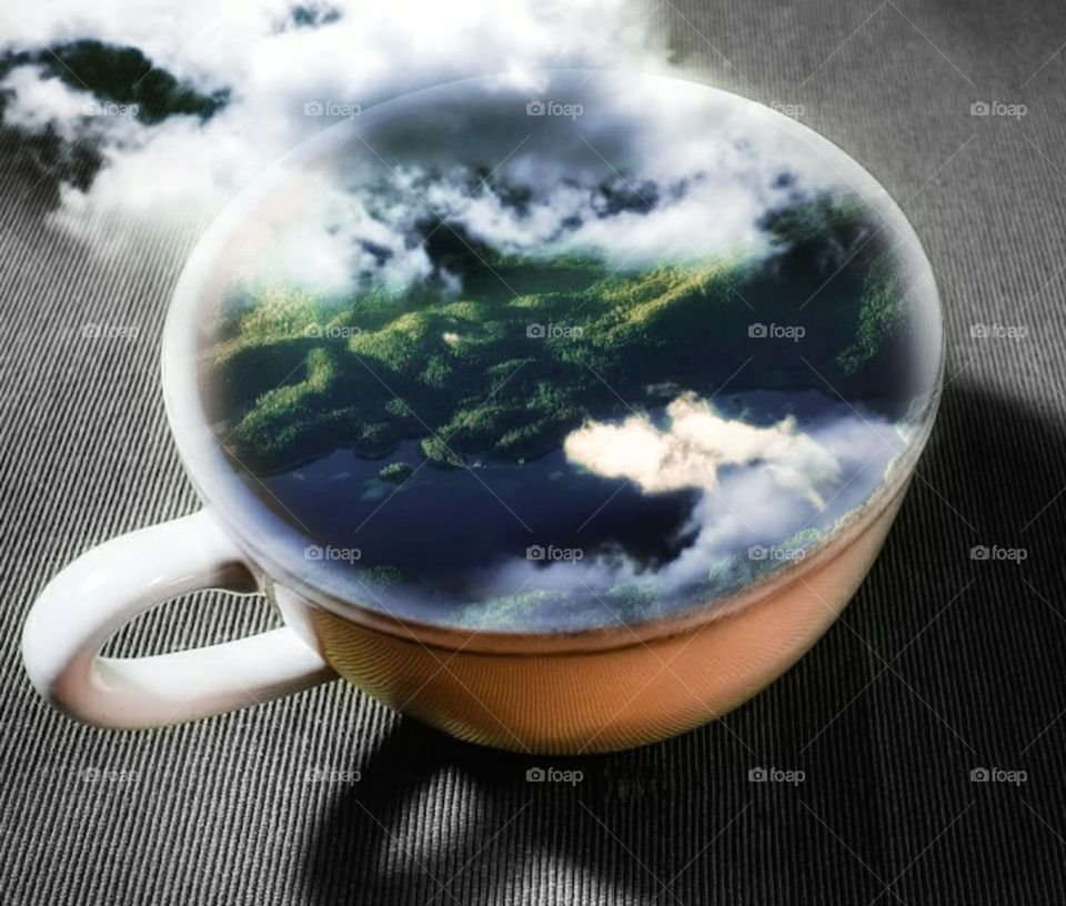 amazing tea cup with natural beauty