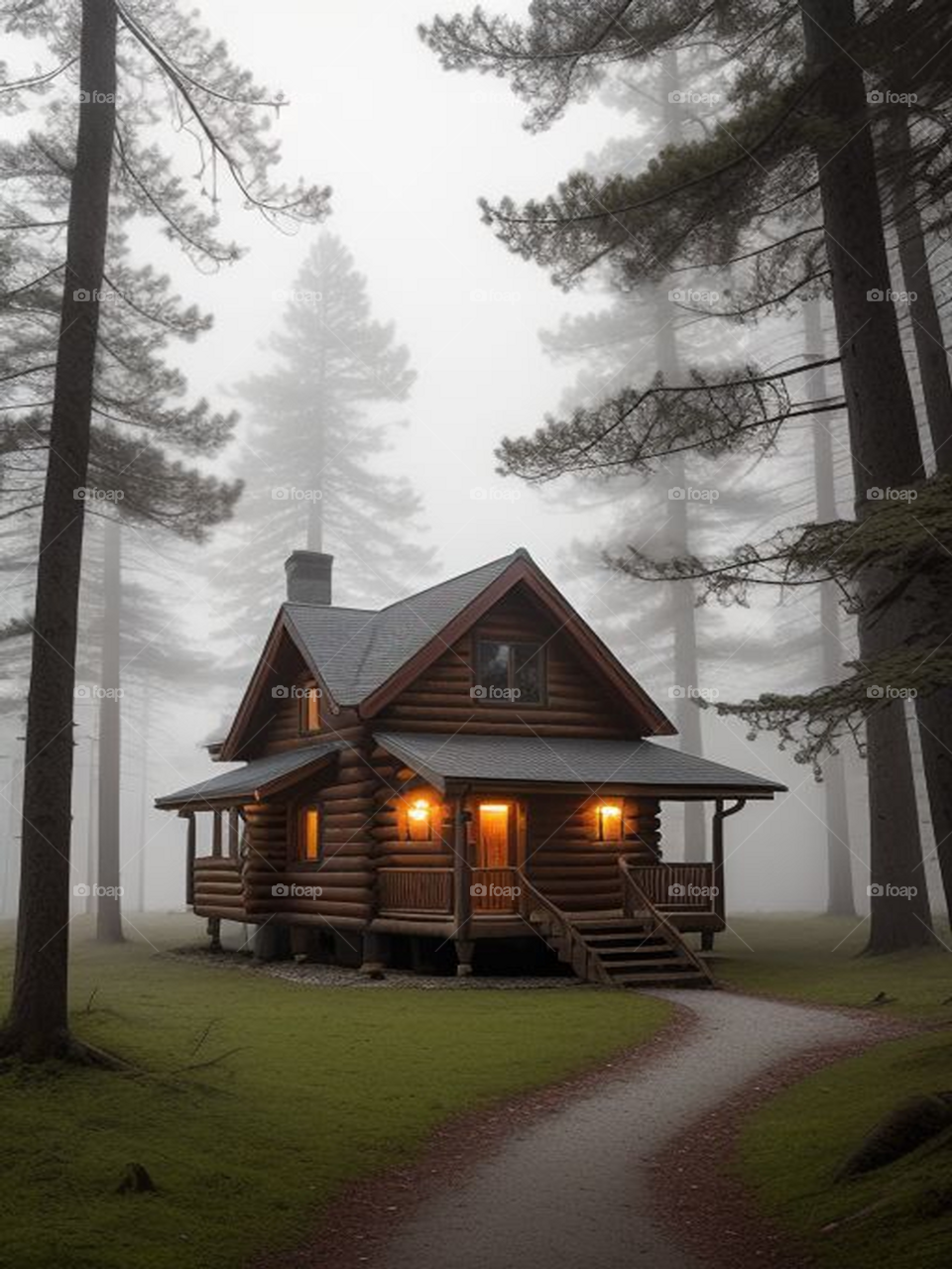 Beautiful view of a cottage in the middle of the forest