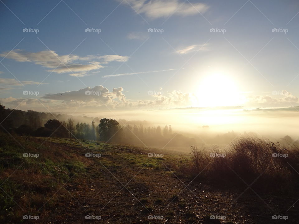 Foggy misty Irish dawn