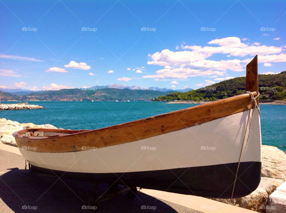 Boat at Mediterranean village