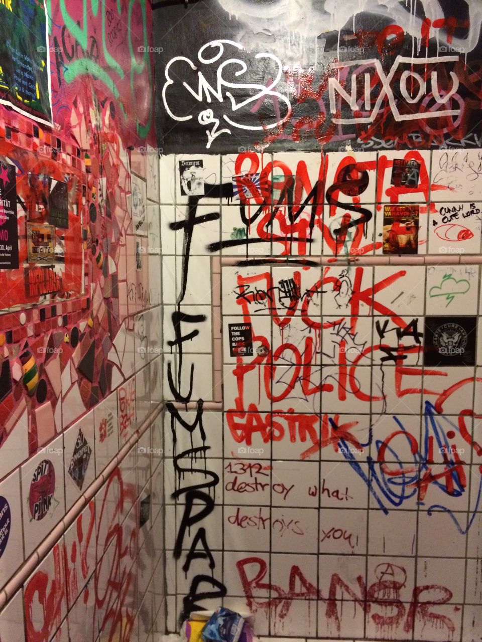 Squat bar toilet graffiti, Amsterdam, 2016